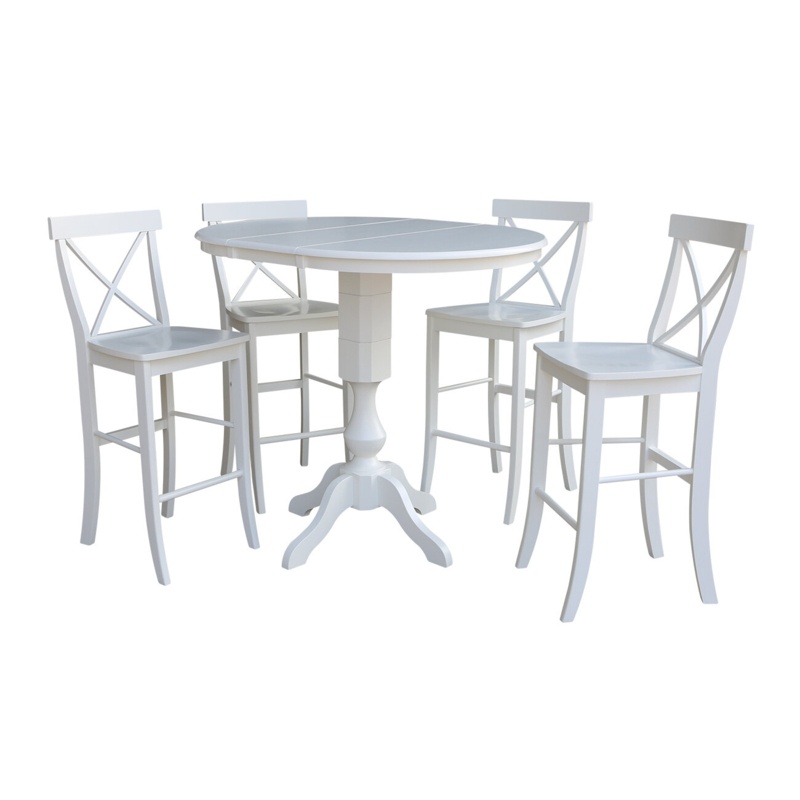 Sublett 4 - Person Bar Height Solid Wood Dining Set