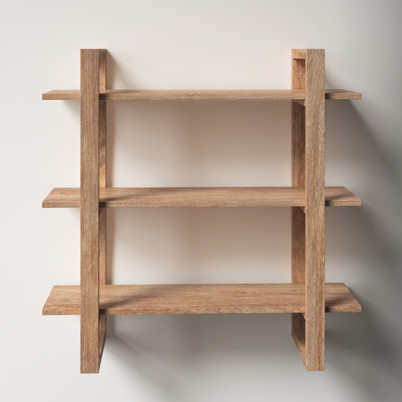 Scandi Mango Wood Wall Shelf