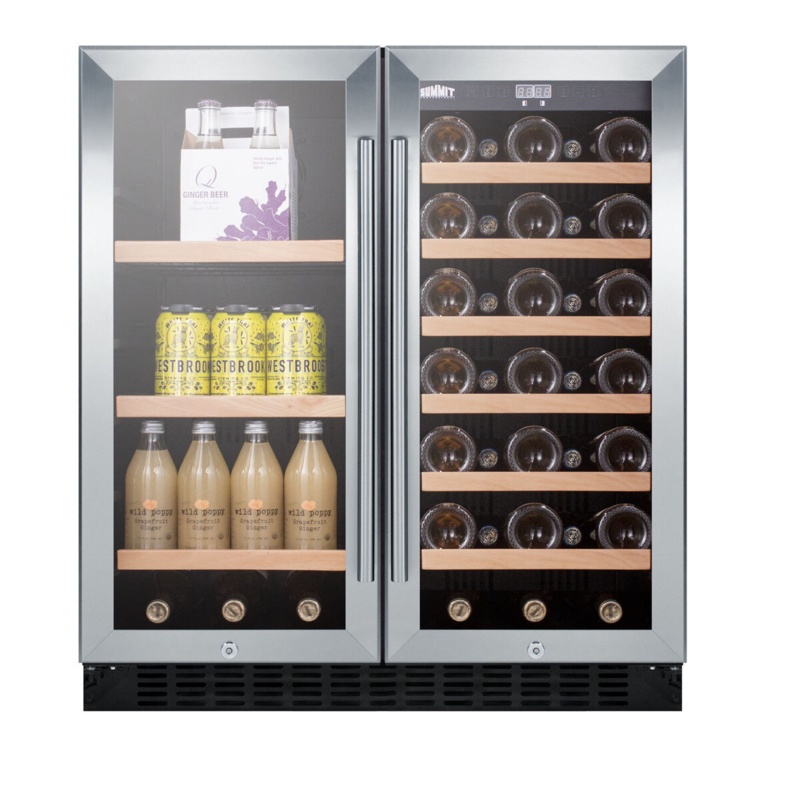 Summit Appliance 29.5'' width 33 Bottle Dual Zone Freestanding/Built-In Wine Refrigerator