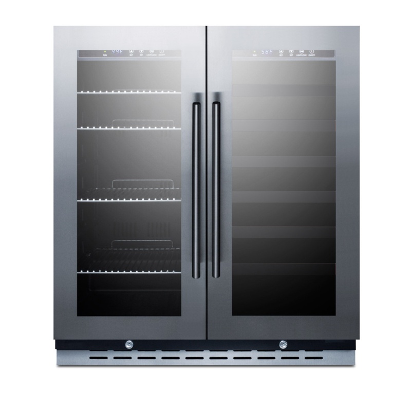 Summit Appliance 29.5'' width 33 Bottle Dual Zone Freestanding/Built-In Wine Refrigerator