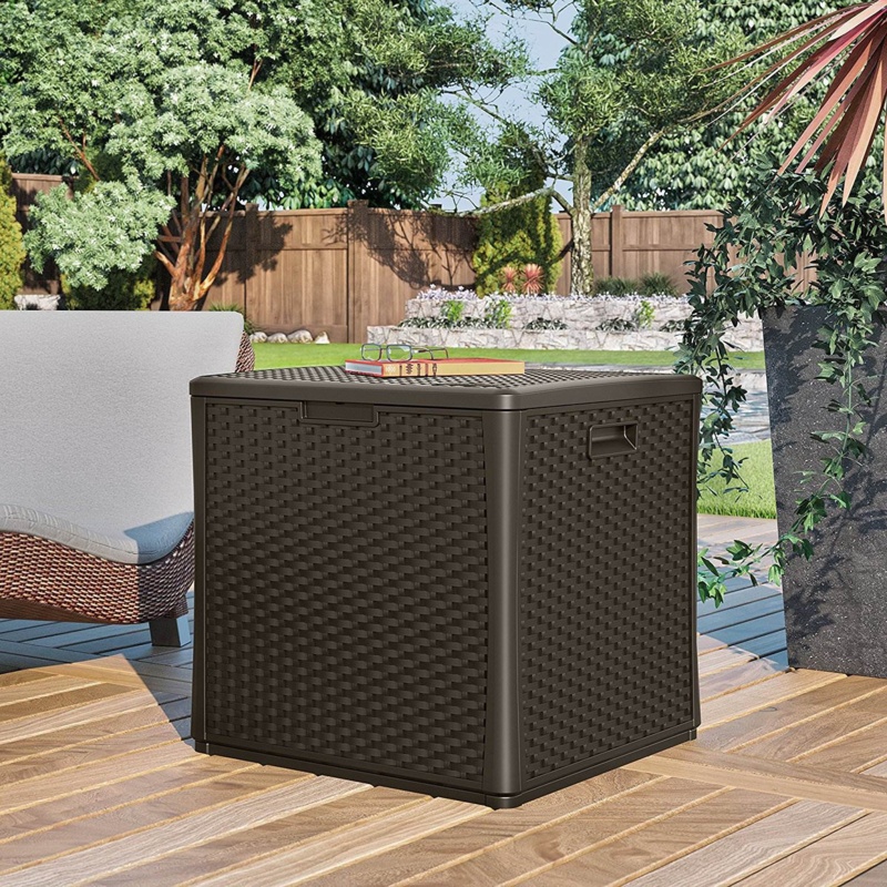 Suncast 60 Gallon Water Resistant Deck Box in Stoney