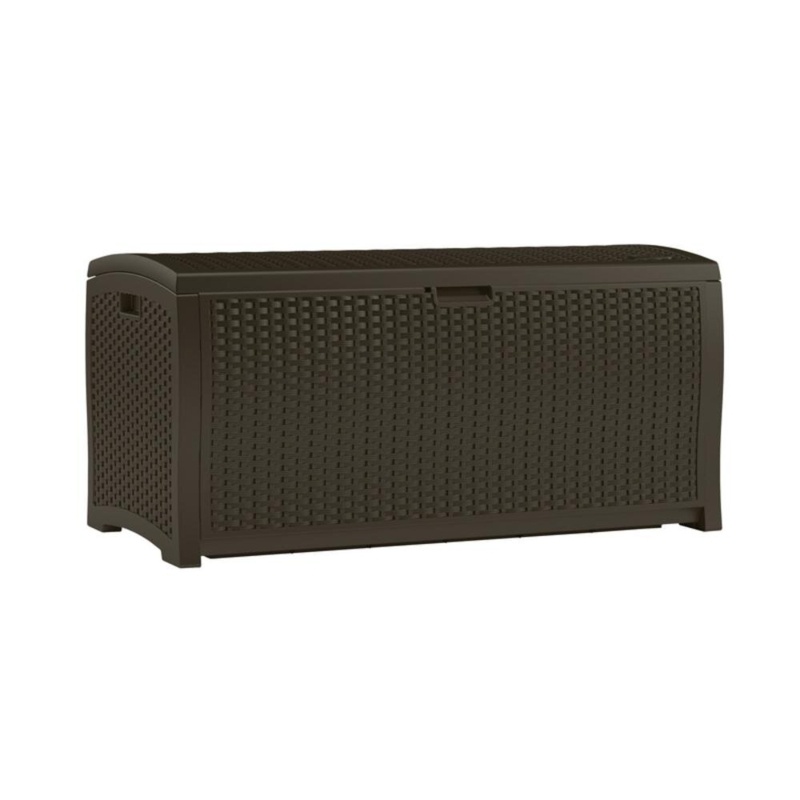 Suncast 99 Gallons Water Resistant Resin Lockable Deck Box in Brown