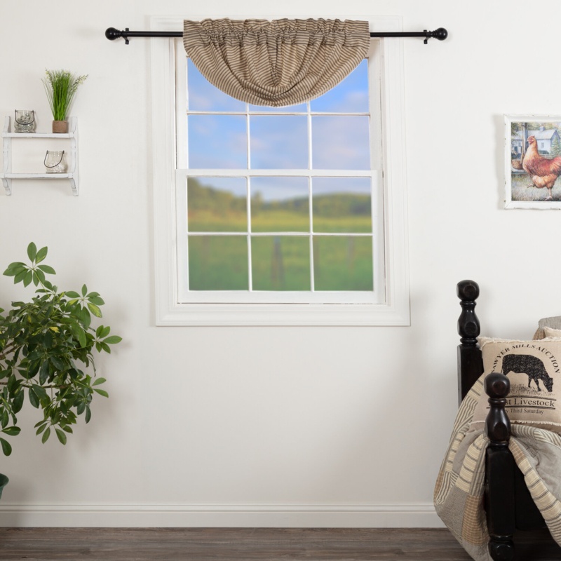 Surikova Striped Cotton Balloon 60'' Window Valance
