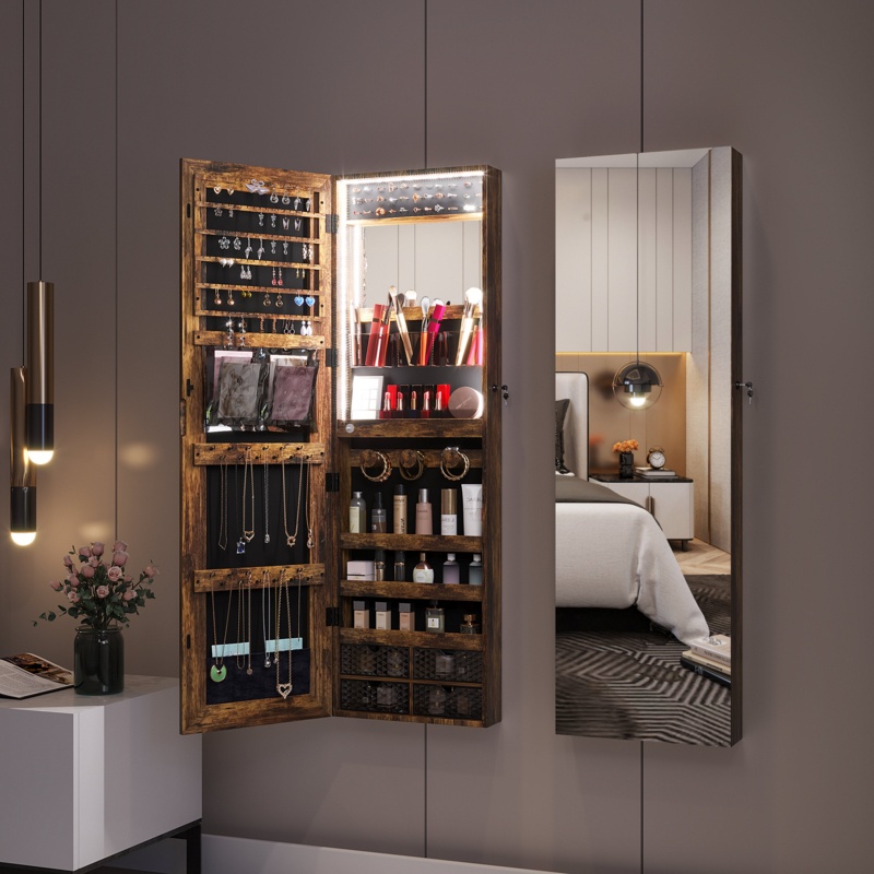 Suruchi 14.6'' Wide Over The Door Jewelry Armoire with Mirror