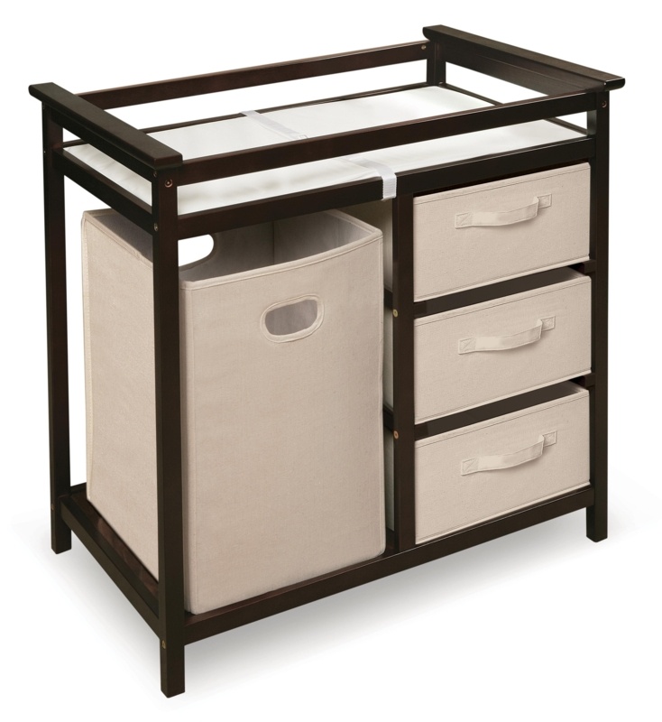 Sutere Changing Table with Pad and with # 3 Baskets and Hamper