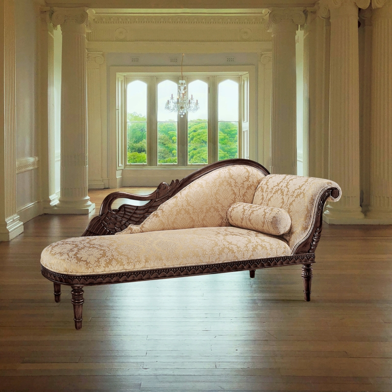 Victorian Swan Motif Replica Couch