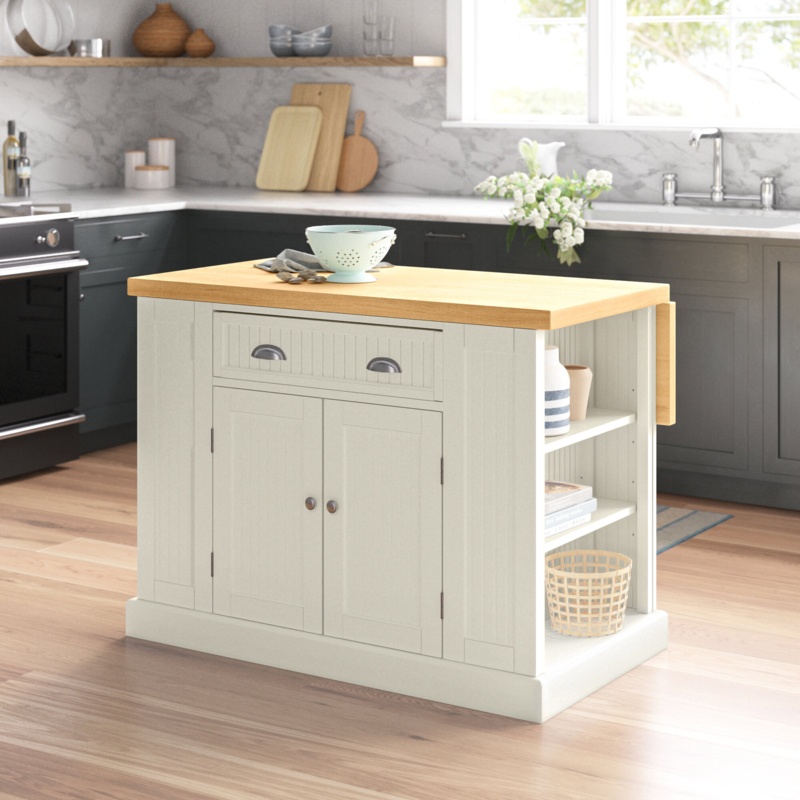 Coastal Wainscot Panel Kitchen Island
