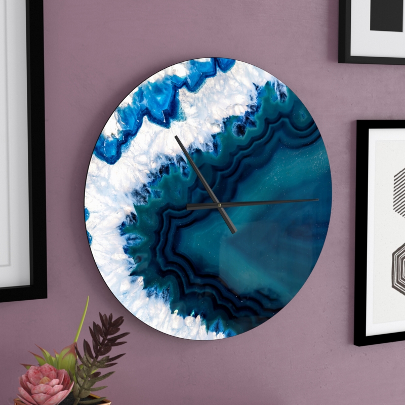 Geode-Inspired Aluminum Wall Clock