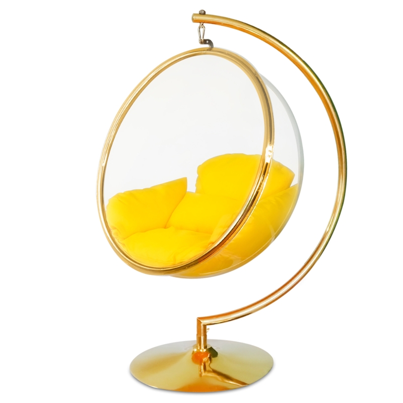 Acrylic Ball Hanging Chair with Cushion