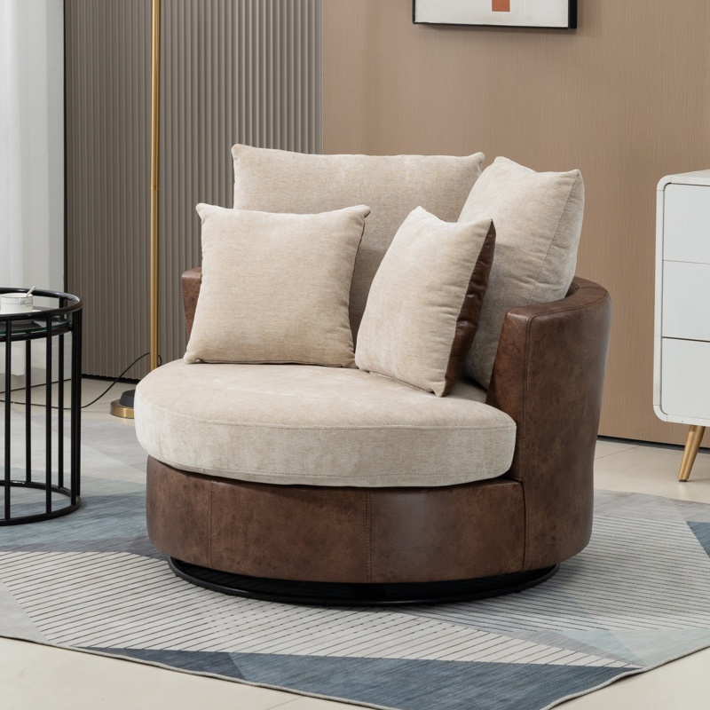 Swisshelm 42'' Wide Swivel Barrel Chair