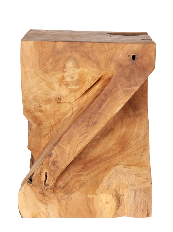 Hand-Carved Wooden Twist Stool