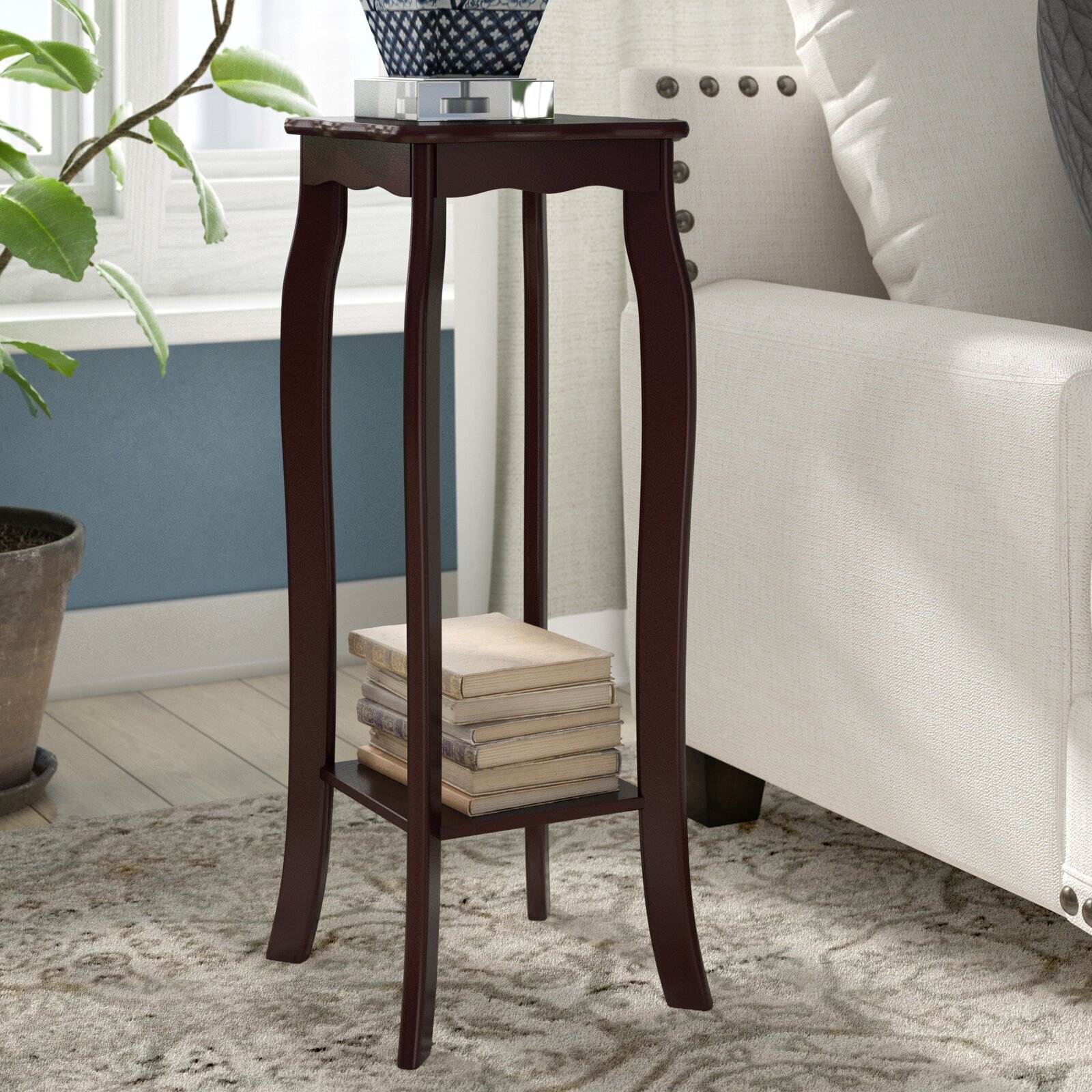 Tall Solid Wood Antique Phone Table