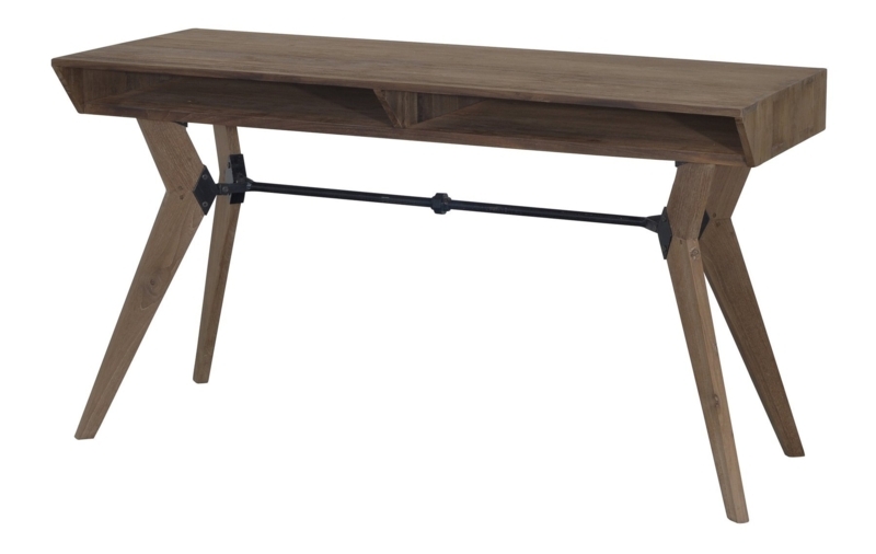 Recycled Teak Wood and Metal Bench
