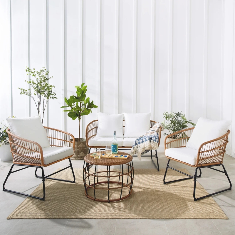 Bohemian Wicker Conversation Set
