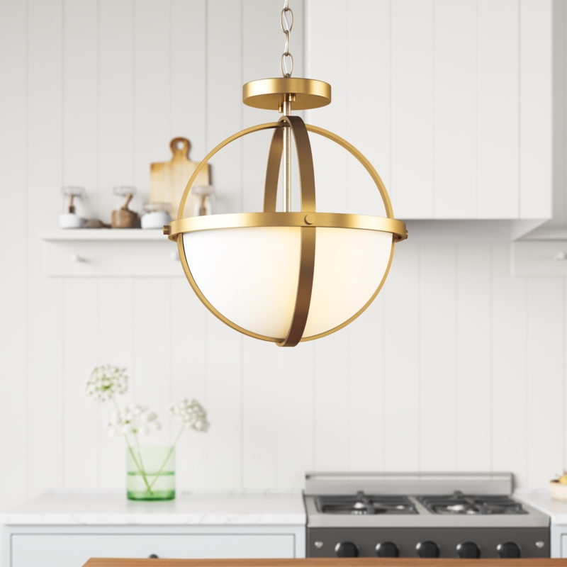 2-Light Shaded Globe Pendant