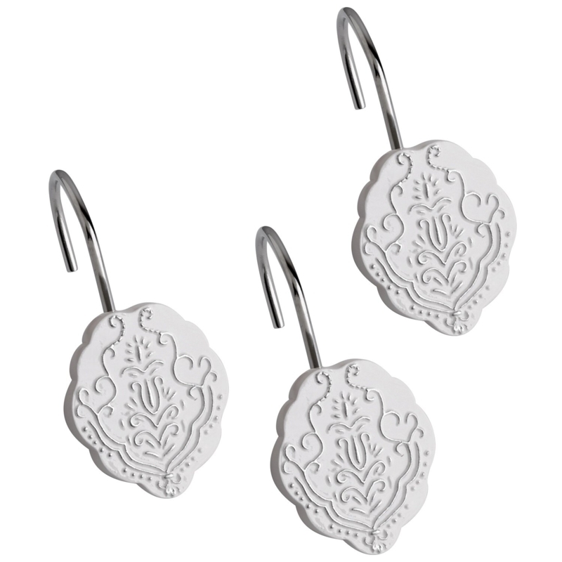 White Resin Shower Hook Set