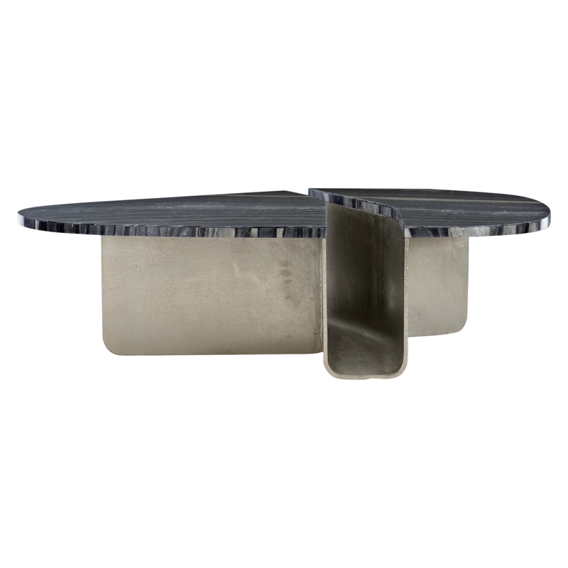 Cocktail Table with Metal and Marble Design