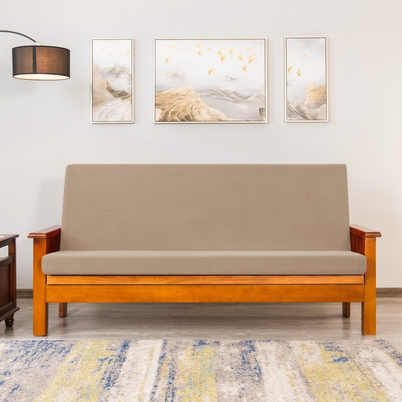 Stretchy Foldable Textured Grid Futon Slipcover