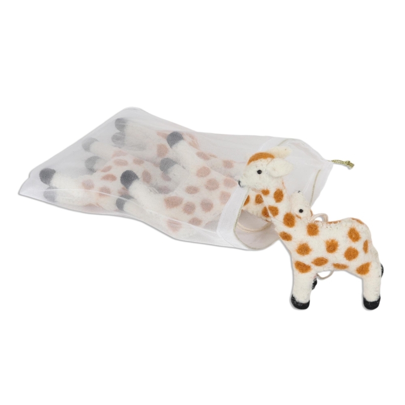 Baby Giraffe Christmas Tree Ornaments Set