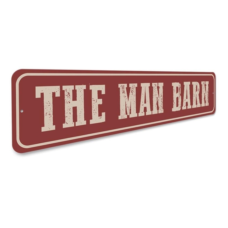 The Man Barn, Welcome Decor Aluminum Sign