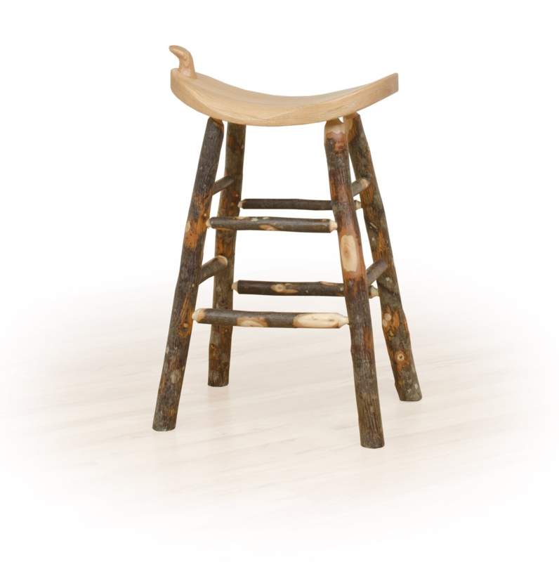 Rustic Hickory and Oak Log Stool