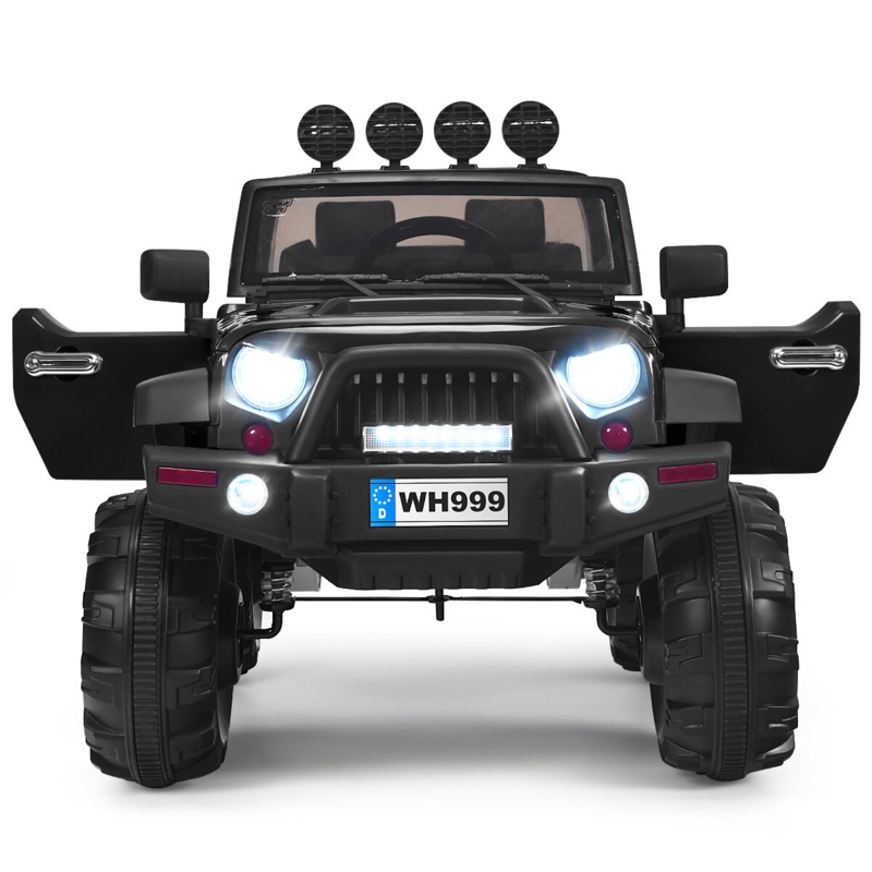 Topbuy 12v Kids Ride On Truck 1 Seat only Children Electric Vehicle W/ 2.4ghz Remote Control & Retractable Handle Black