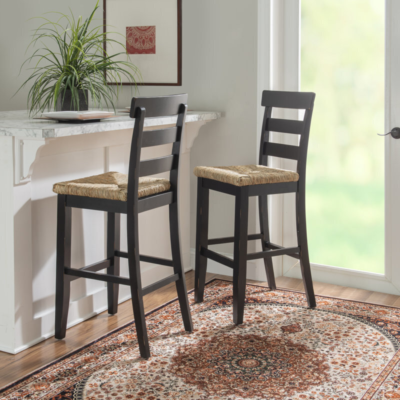 Traditional Rush Seat Bar Stool