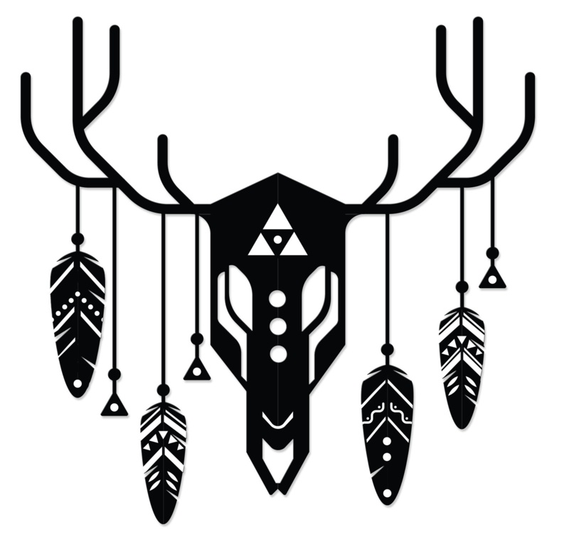 Tribal Deer Modern Metal Wall Decor