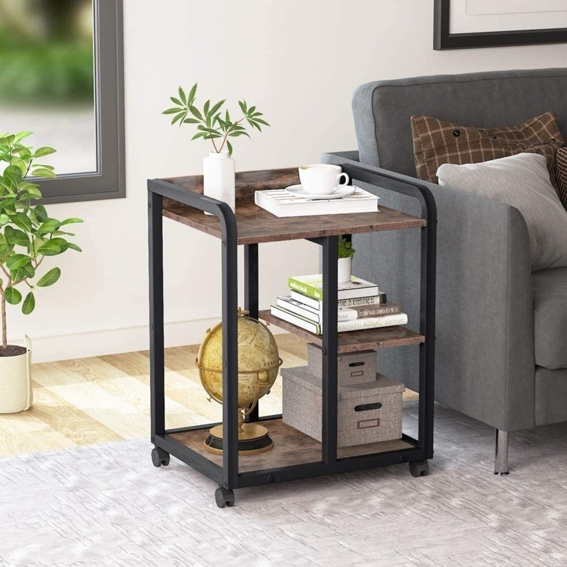 Mobile Printer Stand with Storage Shelves