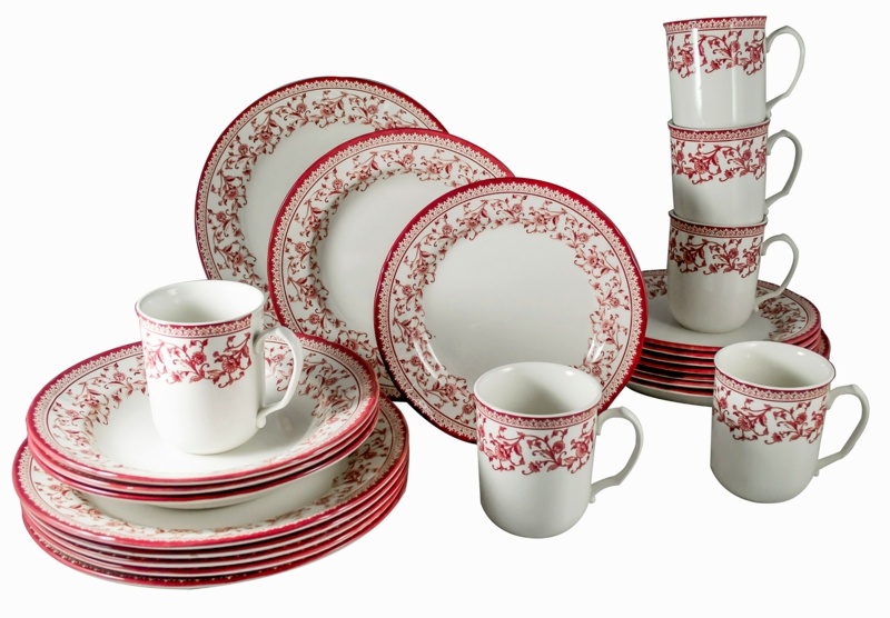 Tudor England Royal Classic Porcelain China Dinnerware Set - Service for 6
