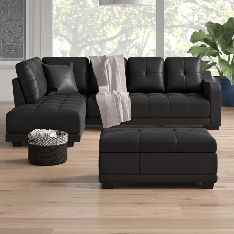Turnham 3 - Piece Vegan Leather Sectional