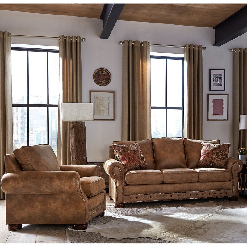 Two piece southwest living room furniture set