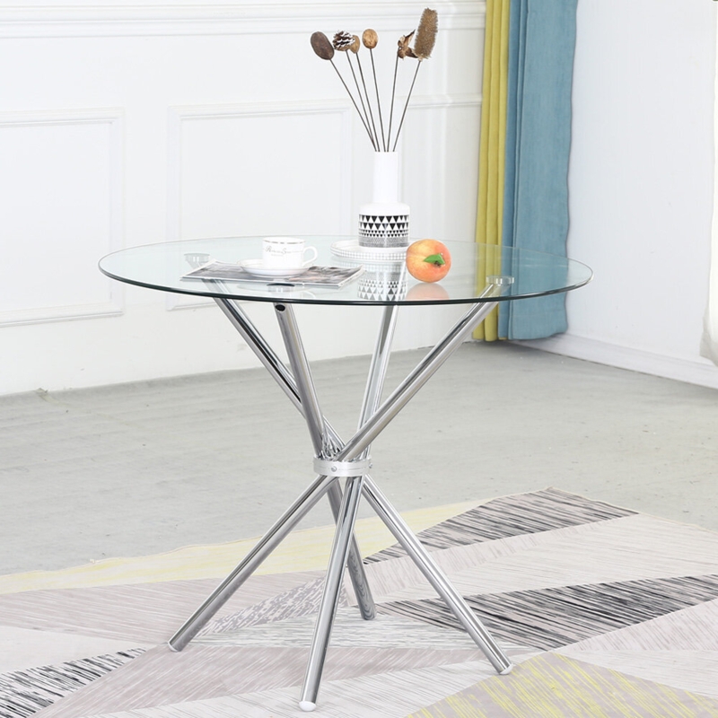 Contemporary Glass Round Dining Set