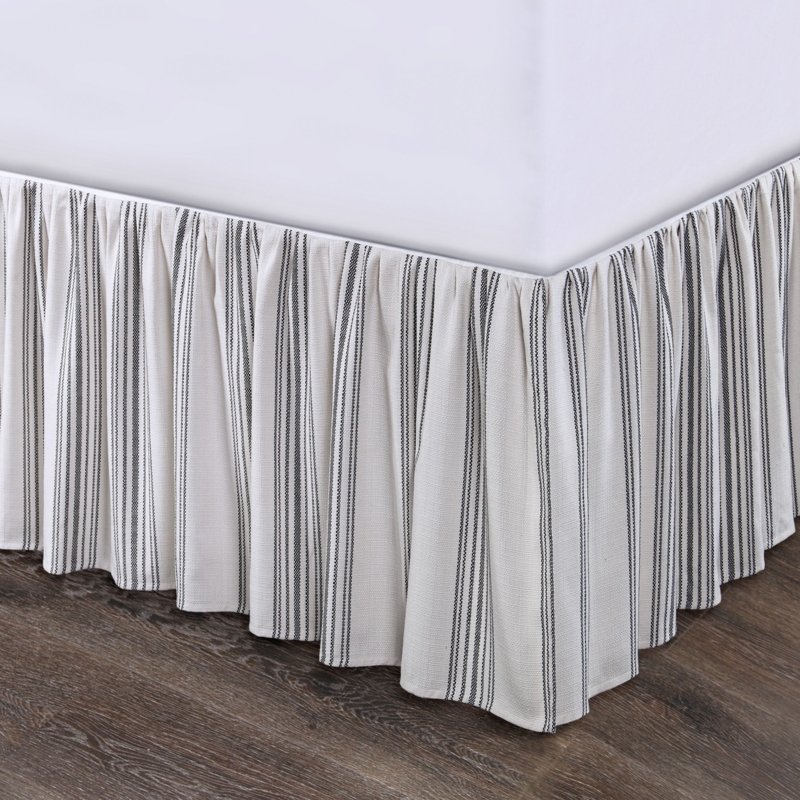 Ticking Stripe Ruffled Bed Skirt