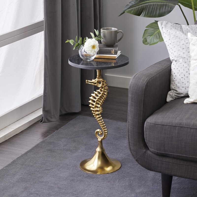 Unique End Table With Marble Top