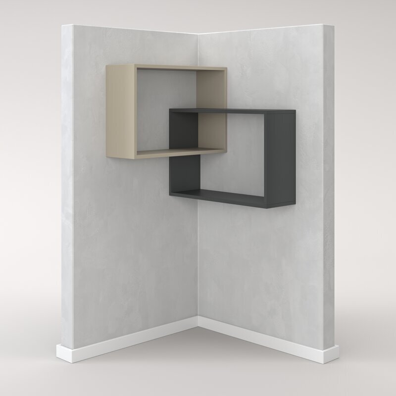 Unique modern floating corner shelf