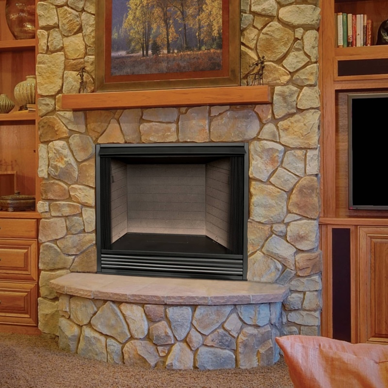 Slim Ventless Firebox with Draw Screen