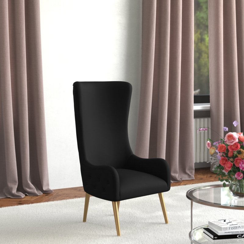 Stylish Accent Chair with Gold Metal Legs