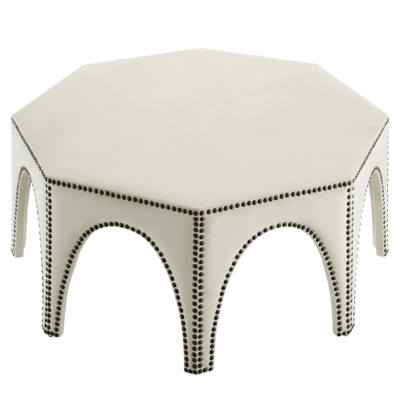 Faux Fur Leopard Print Ottoman