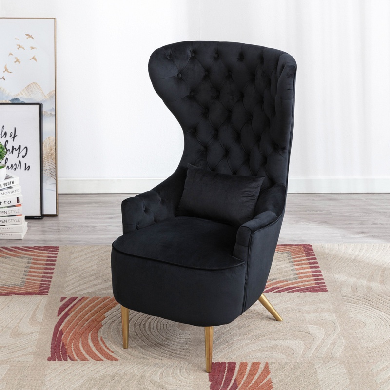 Upholstered High-Back Wingback Chair