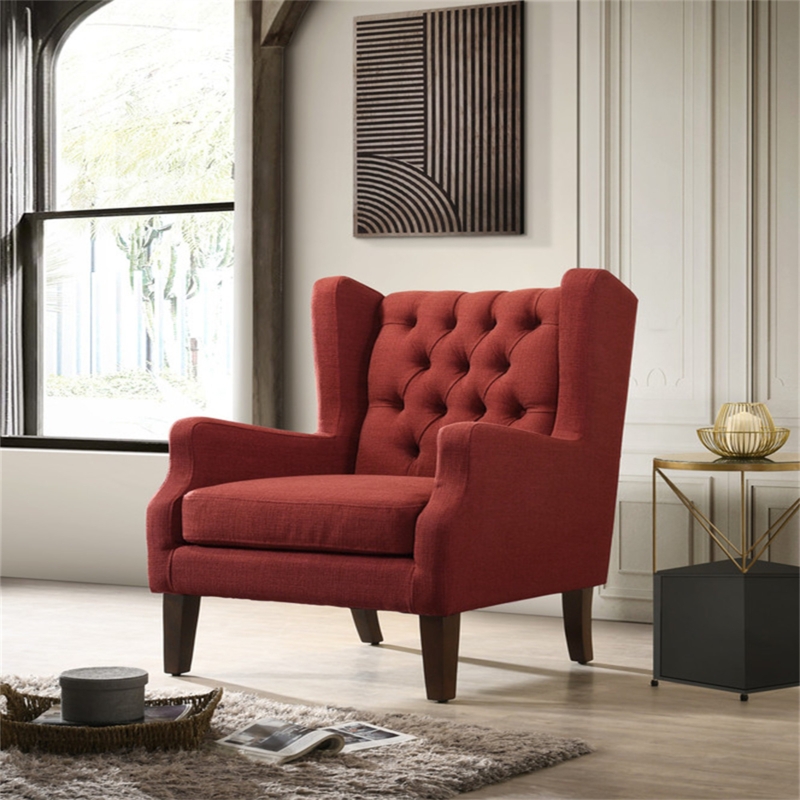 Modern Velvet Accent Wingback Chair