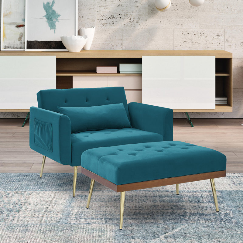 Upscale Modern Two person Chair with Ottoman