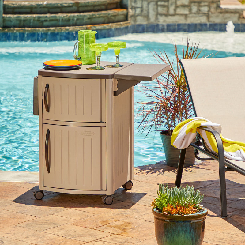 Utilitarian Wheeled Weatherproof Outdoor Bar