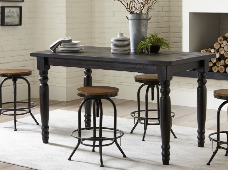Valerie Counter Height 63'' Pine Solid Wood Dining Table
