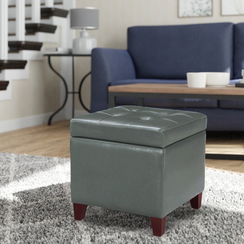 Vanwormer Vegan Leather Ottoman