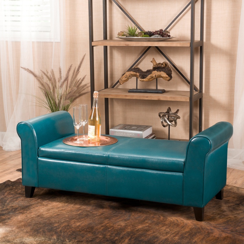 Varian Faux Leather Flip Top Storage Bench