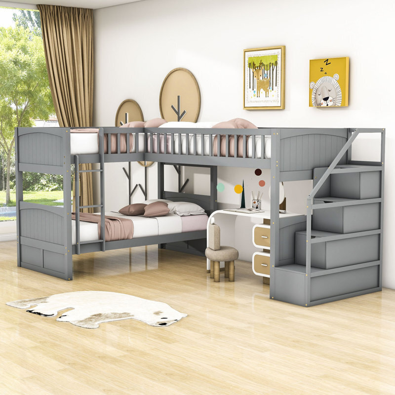 Versatile L shaped loft bed