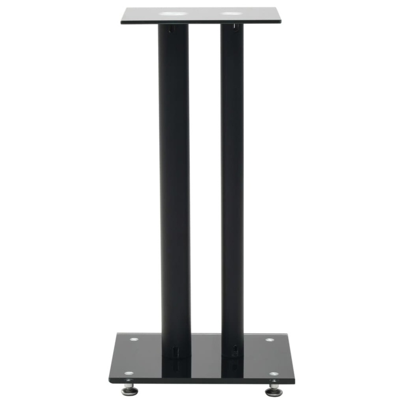 Vidaxl Speaker Stands 2 Pcs Tempered Glass 2 Pillars Design Silver