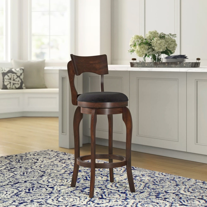 Swivel Bar Stool with High Backrest