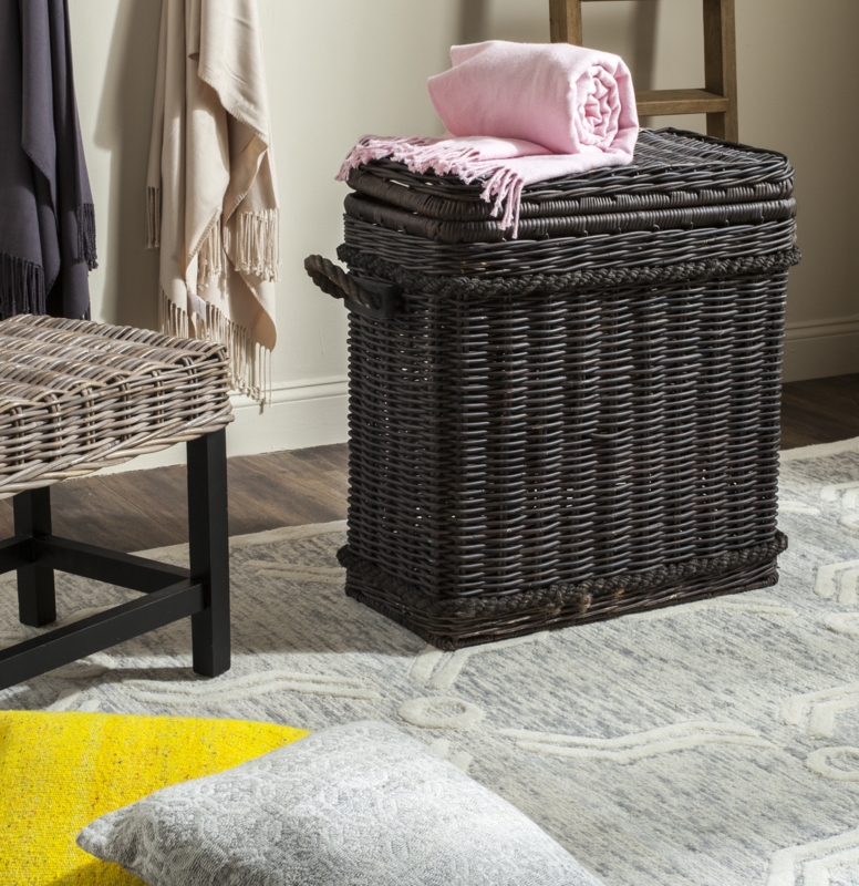 Tall Rattan Storage Trunk